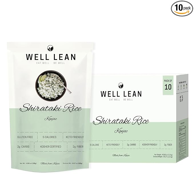 Organic Well Lean Shirataki Konjac Rice - Pack of 10